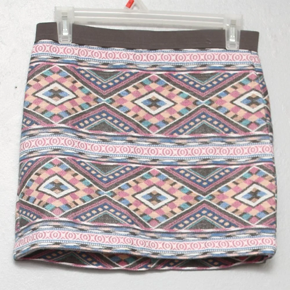 American Eagle southwestern tribal multicolor mini skirt